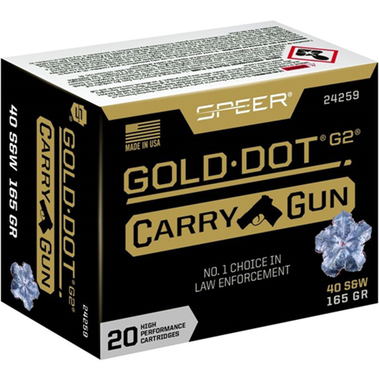 SPEER 40SW 165GR GOLD DOT CARRY GUN HP 20/10 - Ammunition